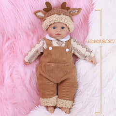 FUBCGS 16 Reborn Doll with Deer Hat & Sweater - Festive Gift Item