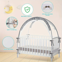 Pink Baby Crib Mosquito Net Tent Foldable Durable Alloy Frame