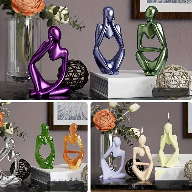 Body Art Thinker Candle Holder Silicone Mold 3pcs Pack