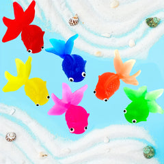 12pcs Kids' Summer Fun Floating Goldfish Toy Soft Rubber