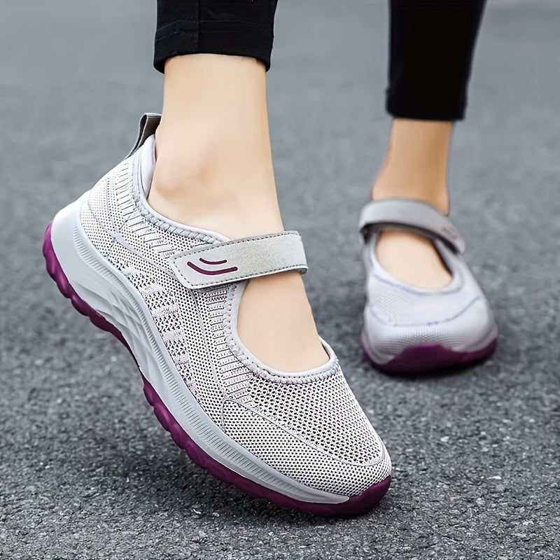 Women's Backless Walking Shoes Flying Woven Slip on Sneakers