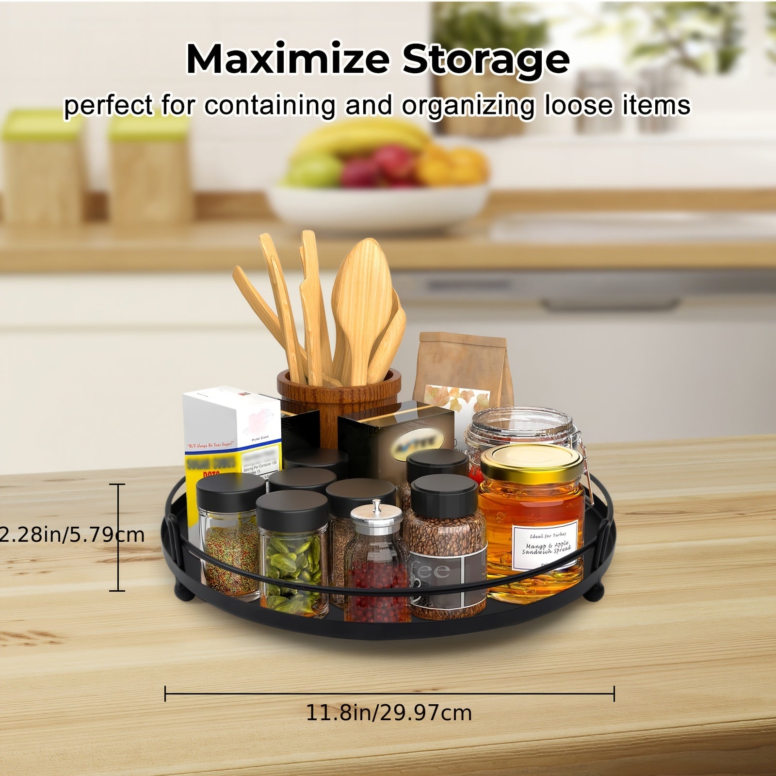 30-48cm Storage Tray Spice Storage Racks Cupboard Organizer