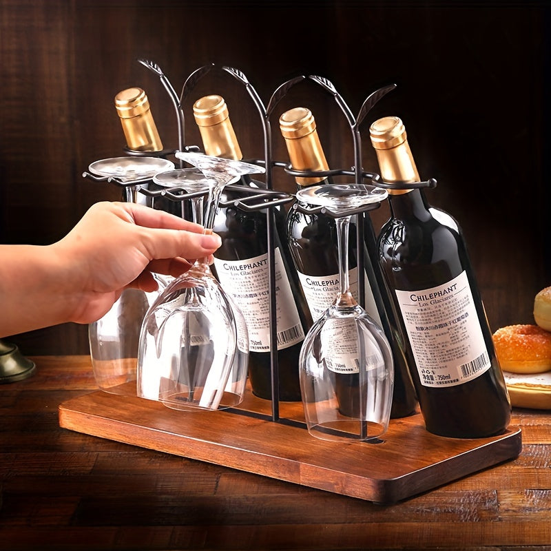 European Solid Wood Red Wine Rack for Storage and Decoration