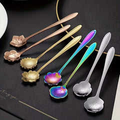 8pcs Flower Spoon Small Tea Spoon Coffee Spoon Stainless Steel
