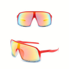Men Colorful Large Frame Sports Glasses Windproof Outdoor Sunglasses