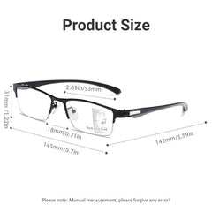 Men's Photochromic Progressive Multifocal Glasses Anti Light Sunglasses