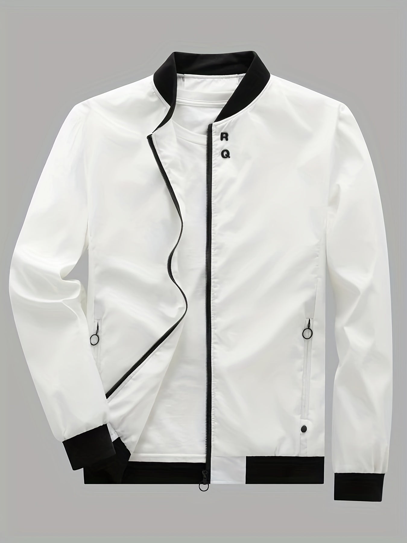 Men's Casual Zipper Pockets Zip Up Jacket
