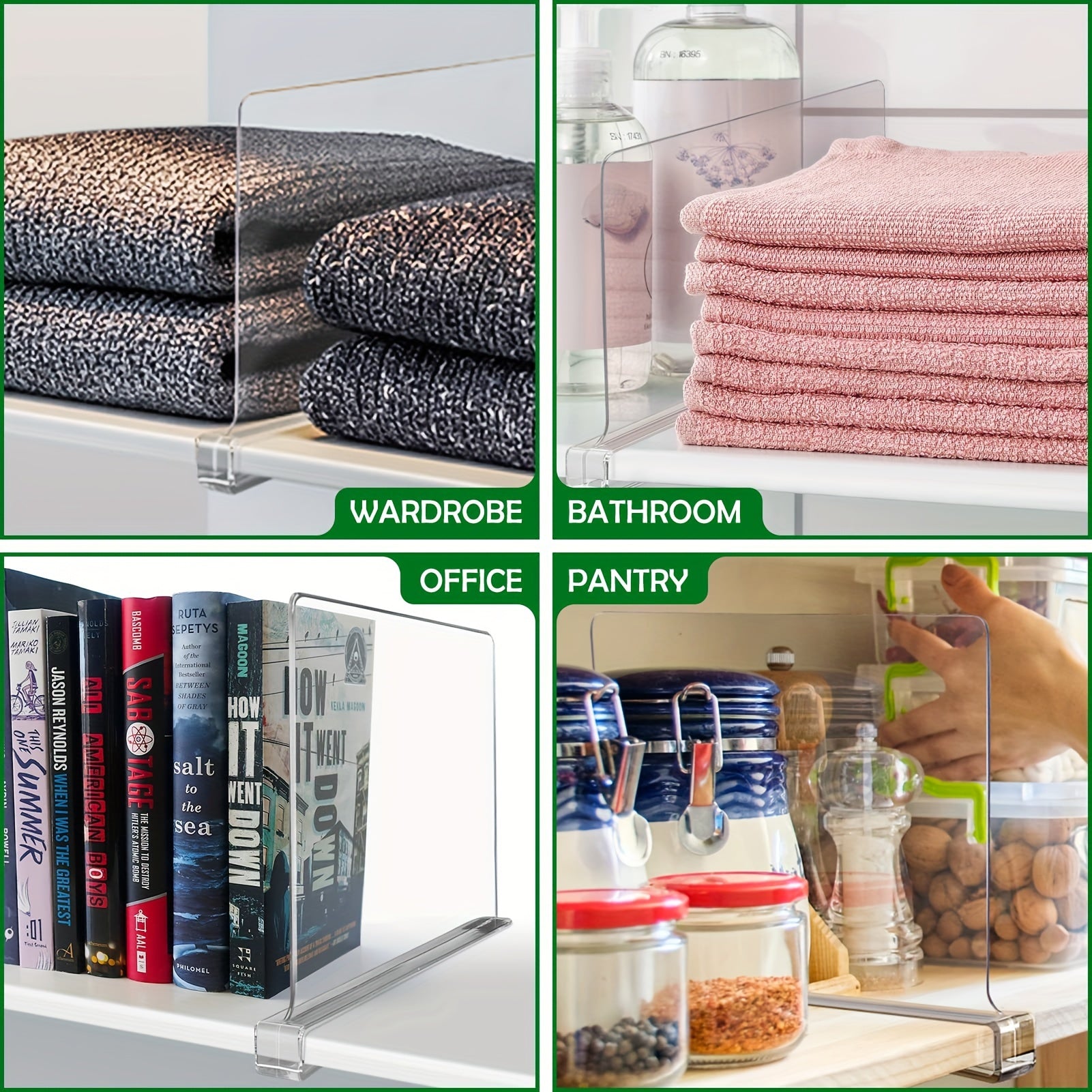 Detachable Storage Organizer with Plastic Shelves