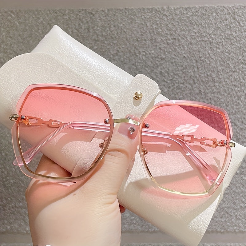 Gradient Lens Sunglasses Polygon Frame UV Protection