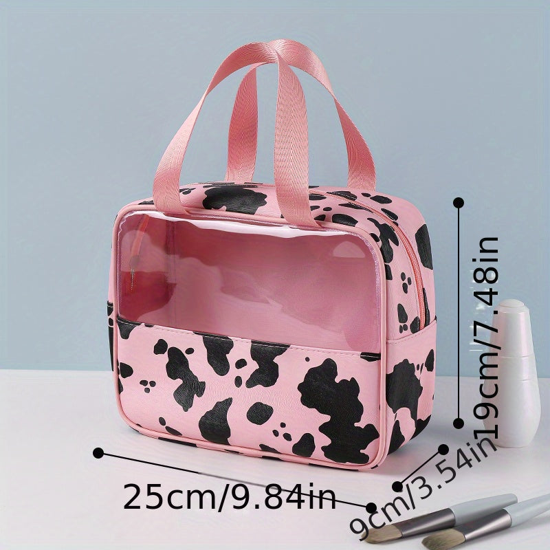 Cow Pattern Makeup Bag Large Waterproof Toiletry Wash Bag