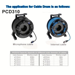 Handheld Cable Drum with Winder for Long Cables Storage
