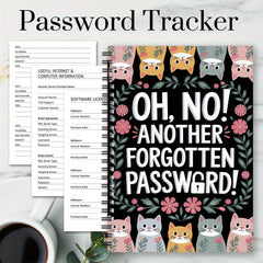 Spiral Password Keeper Logbook 1pc Hardcover Organizer Journal