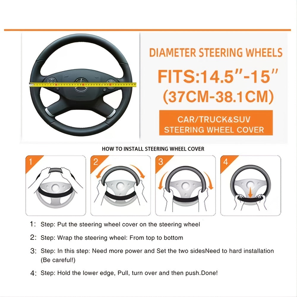 Car Plush Diamond Inlaid Steering Wheel Cover