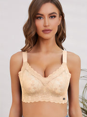 Lace Push Up Bra Breathable Scallop Trim Lingerie