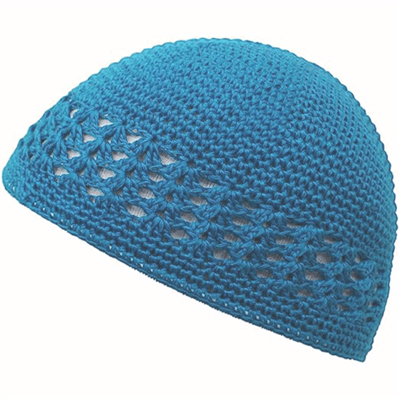 Solid Unisex Crochet Beanie Hollow Out Casual Skull Cap Breathable Knit Hat