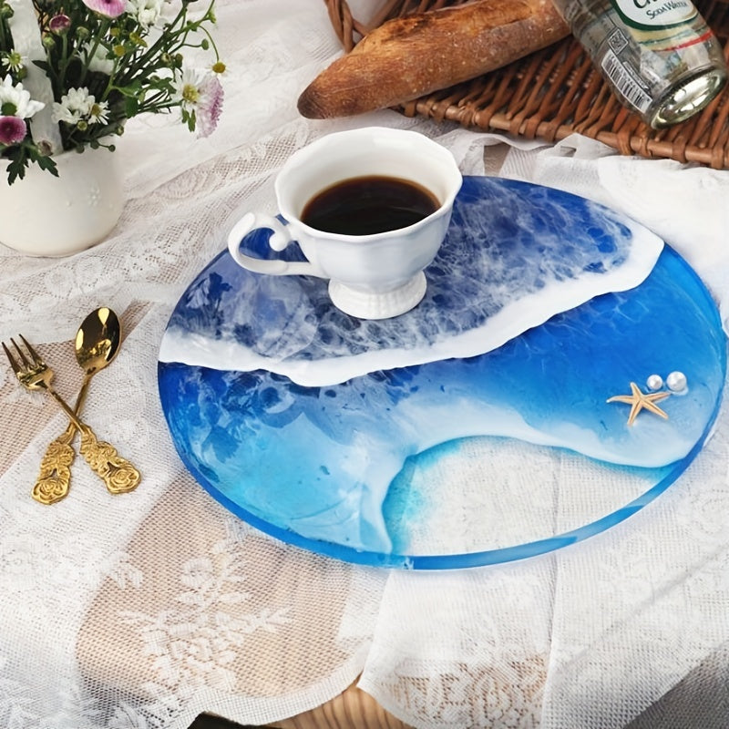 DIY Crystal Drop Gel Silica Gel Mold Circular Tray Hand Mirror Table Mold