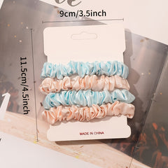 4pcs Satin Hair Scrunchie Head Band Set for Women Girls