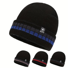 Winter Knitted Beanie Hat Fleece Lined Thermal Cap