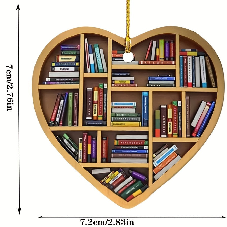 Heart Bookshelf Pendant - Teacher's Gift & Party Decoration
