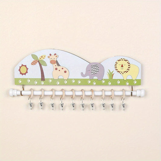 Cartoon Hair Accessories Organizer 10 Hooks for Baby Girls Headbands Clips