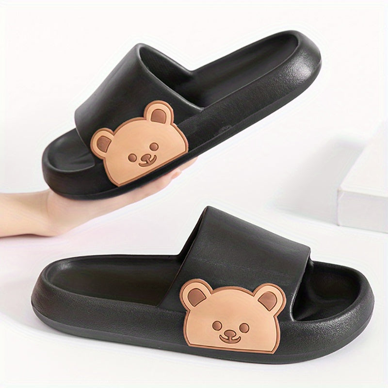 Men's Cloud Slides Cartoon Bear Pattern Lightweight Non Slip Slippers