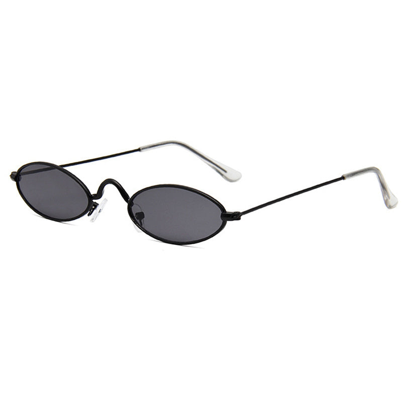 Small Oval Sunglasses Thin Metal Frame