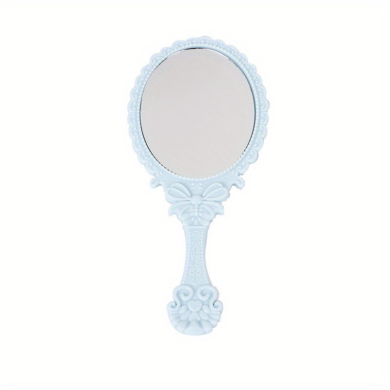 Vintage Handheld Mirror with Handle - Makeup Travel Vanity - Girls Women