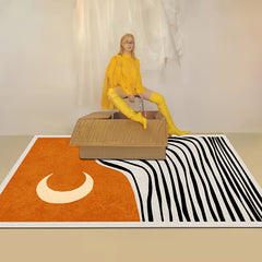 Geometric Area Rug Machine Washable Water Absorbent Non Slip
