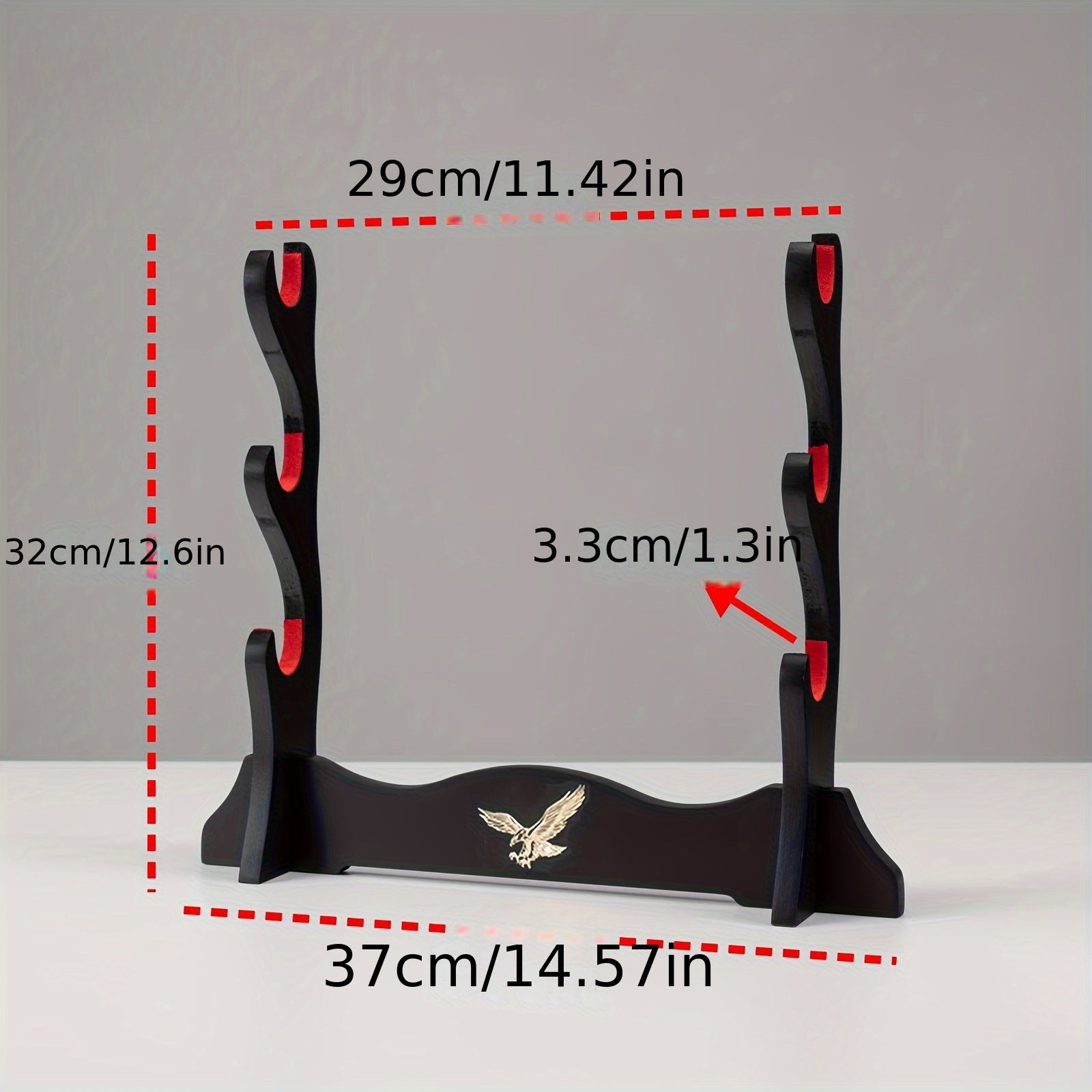 Japanese Samurai Sword Display Stand with Velvet Padding