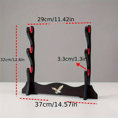 Japanese Samurai Sword Display Stand with Velvet Padding