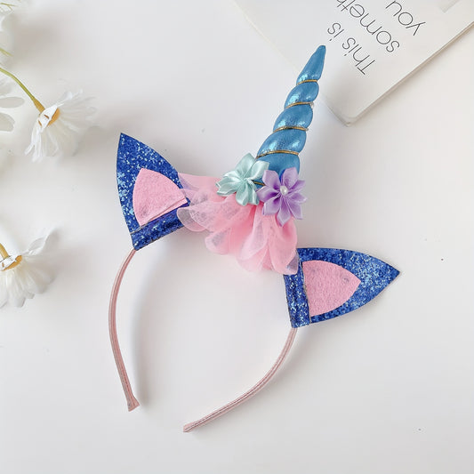 4pcs Mermaid Unicorn Hair Hoops Fairy Sequin Hair Accessories for Girls
