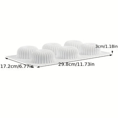 6 Cavity Silicone Mold for Baking Mousse Cake with Ribbed Detail
