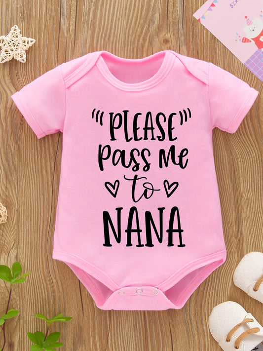 Baby Girls Funny Letter Print Romper Short Sleeve Onesie