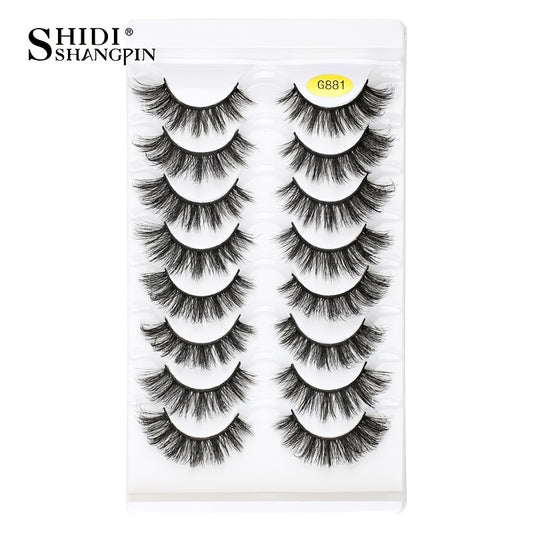 8 Pairs Fluffy Wispy 3D Faux Mink False Eyelashes Extension