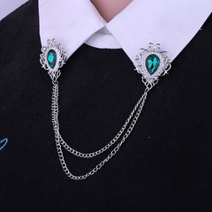 Men's Collar Pin Water Drop Tassel Corsage Shirt Decoration Buckle Pin