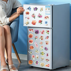 100pcs Rose & Tulip Flower Stickers Vibrant Mixed Colors Self Adhesive Decals