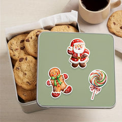 50pcs Christmas Gingerbread Biscuits Stickers for DIY Crafts