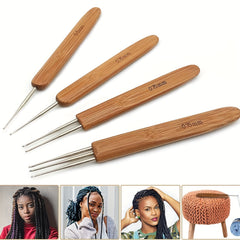 3pcs Long Hair Lock Crochet Knitting Hook Hair Tools 0.75mm 0.5mm