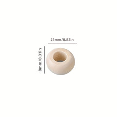 50pcs DIY Wood Beads Wooden Hoop Rings 8 21mm Large Hole Beads Material