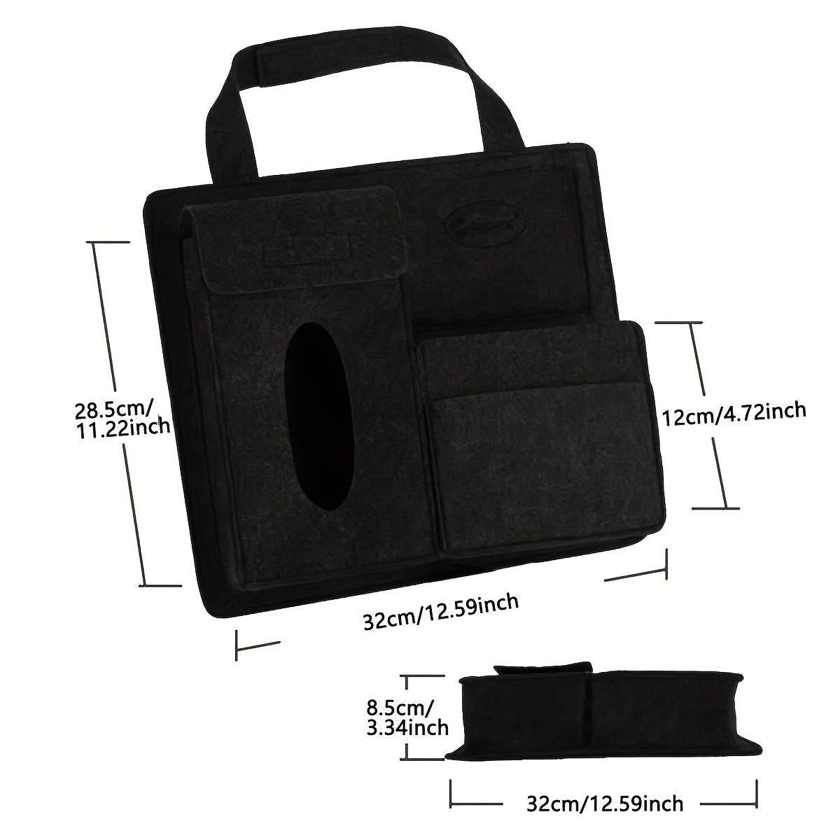Felt Car Seat Back Hanging Bag Storage Organizer with Tissue Box