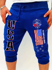 Solid Color Stretch Waist Drawstring Shorts