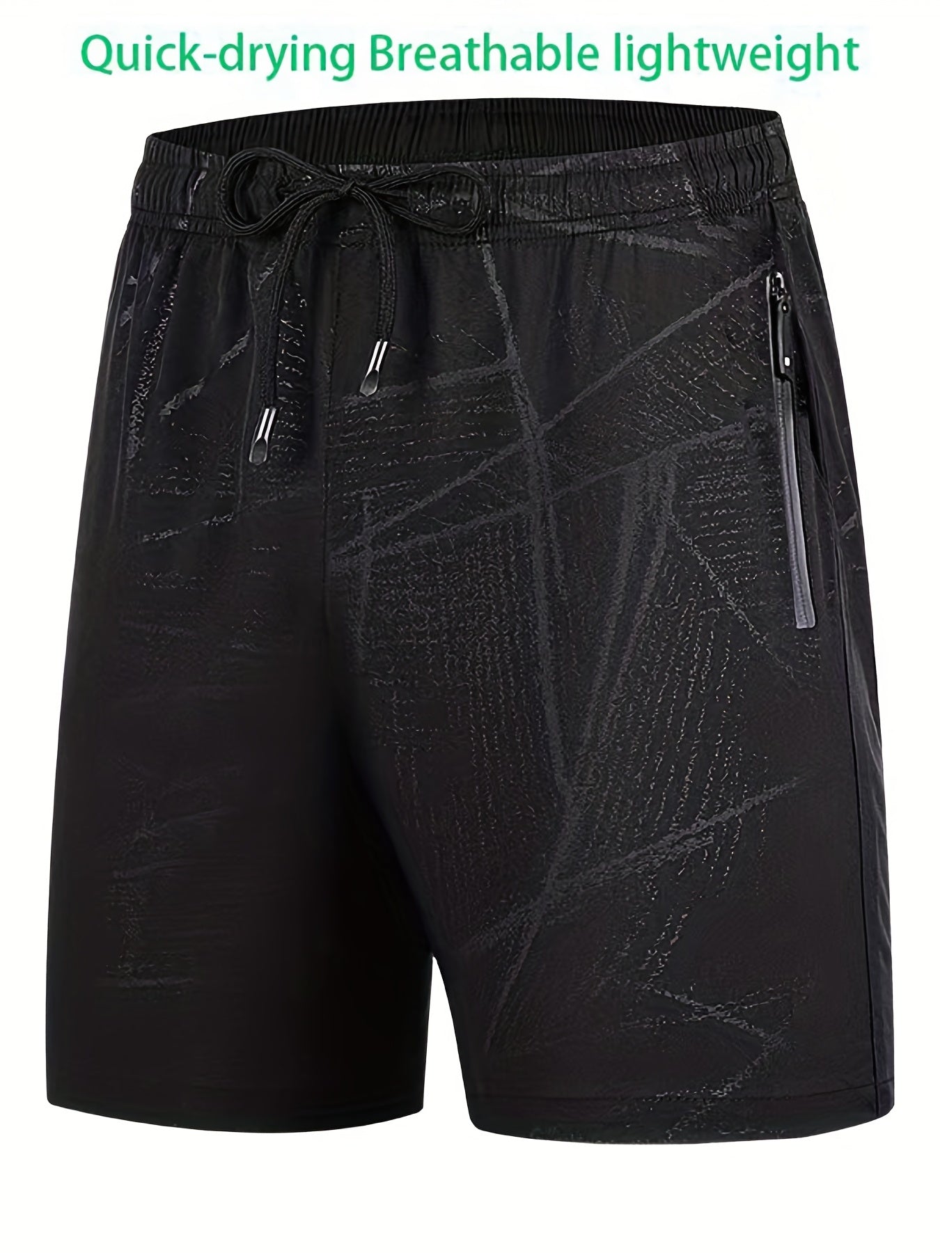 Men's Quick Dry Shorts with Zipper Pockets, Summer Drawstring