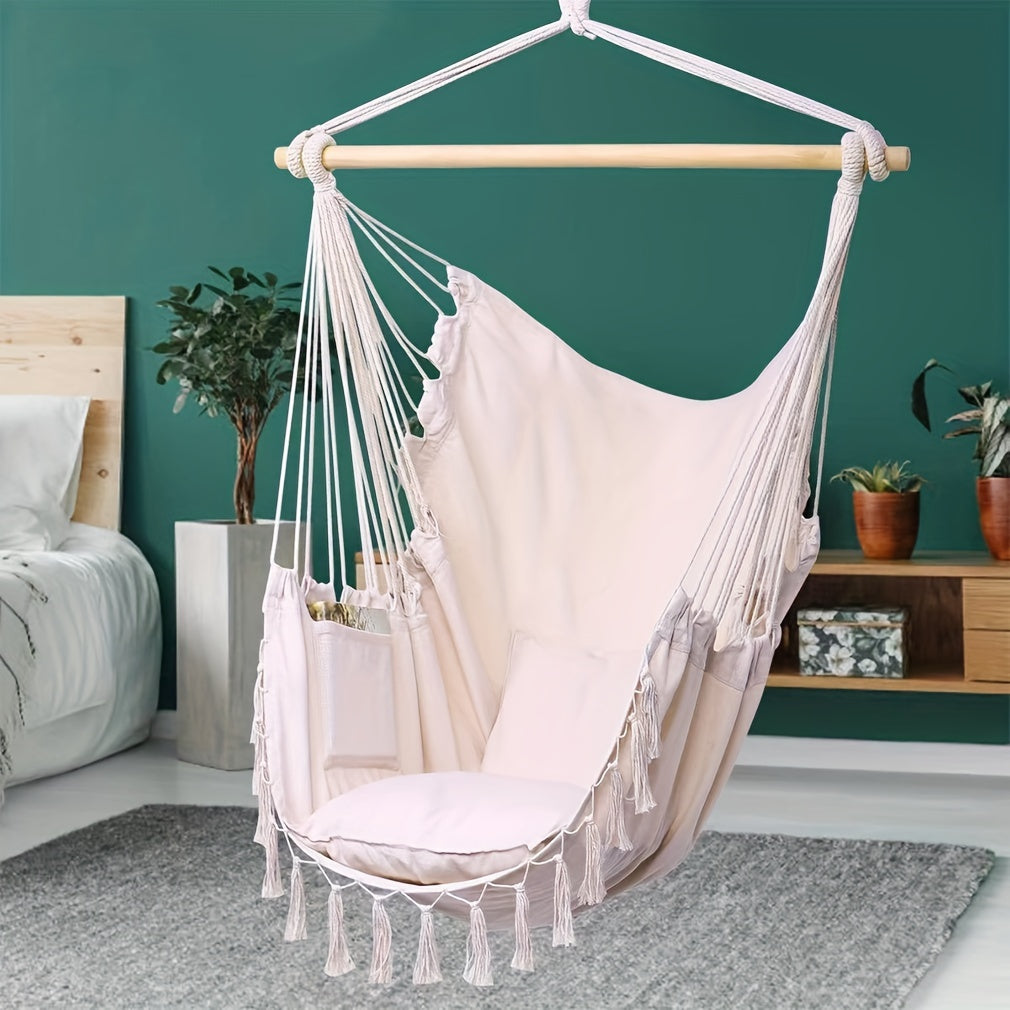 Tassel Hanging Chair Nordic Style Indoor Outdoor Swing Hammock