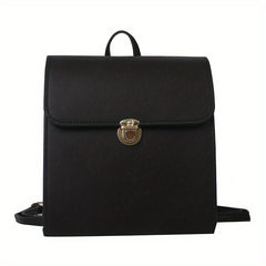 British Preppy Style Backpack with Buckle Decor