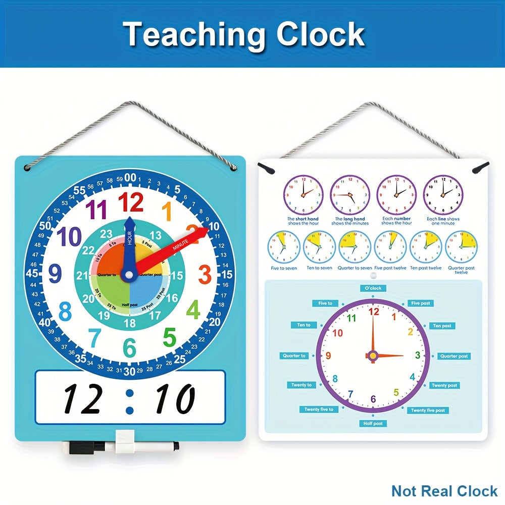 Dry Erase Teaching Clock for Primary School Student Classroom
