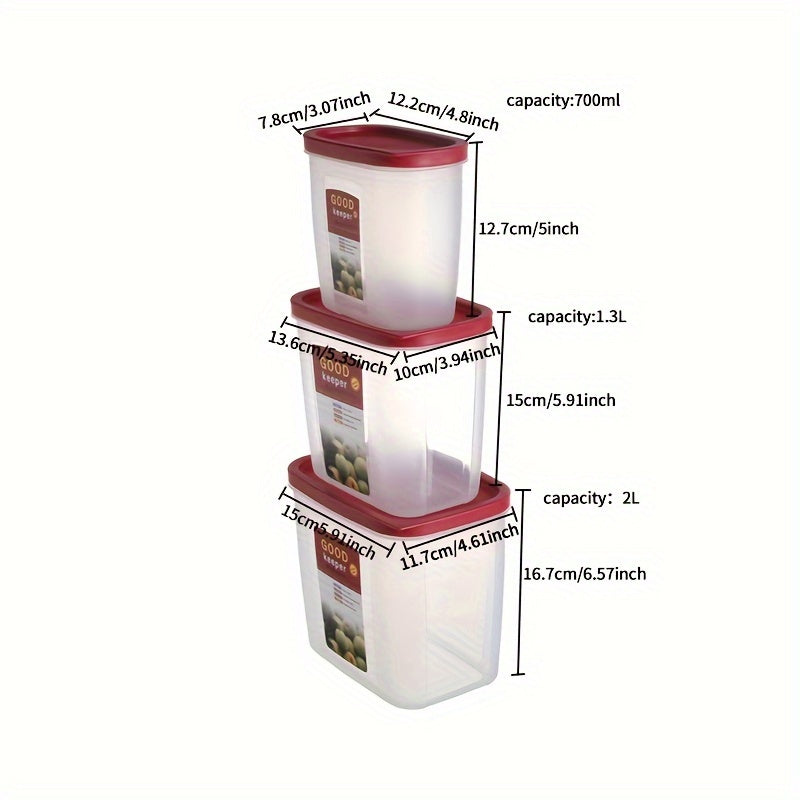3pcs Food Storage Box Set Kitchen Accessories Organization