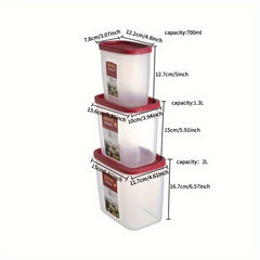 3pcs Food Storage Box Set Kitchen Accessories Organization