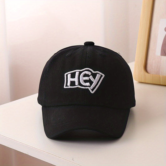 Girls HEY Embroidered Baseball Cap Breathable Sunscreen Hat For Kids