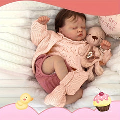 Soft Touch 48 Reborn Baby Doll Lifelike Sleeping Doll with Visible Veins