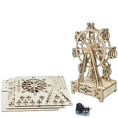 Wooden 3D Puzzle Ferris Wheel Music Box DIY Craft Kit